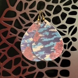 Camouflage Rose Earrings